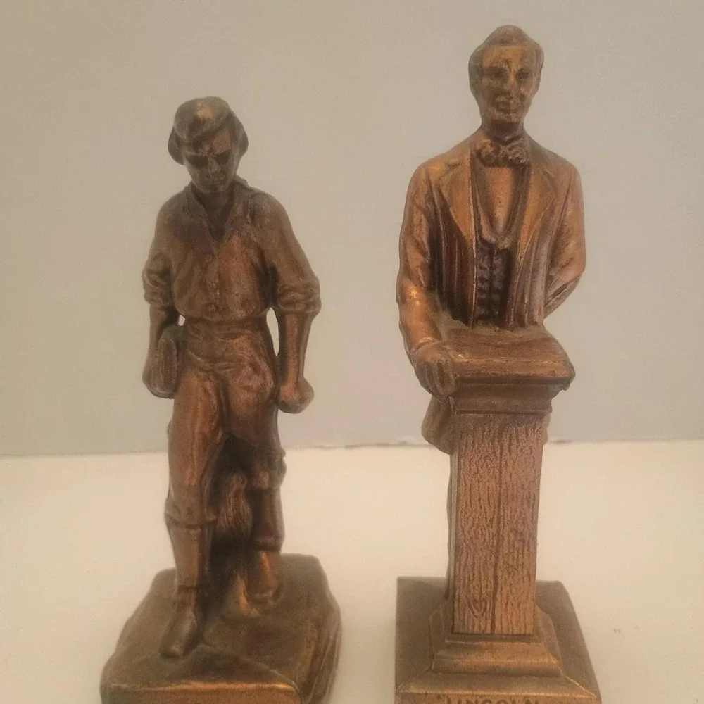 Vintage metal Abraham Lincoln bookends